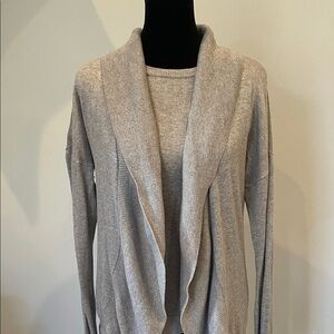 Gray Women's cardigan  Sweater & matching sleeveless sweater medium